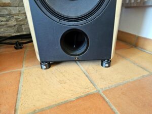 Pann Audio Atlas loudpspeaker foot - in context